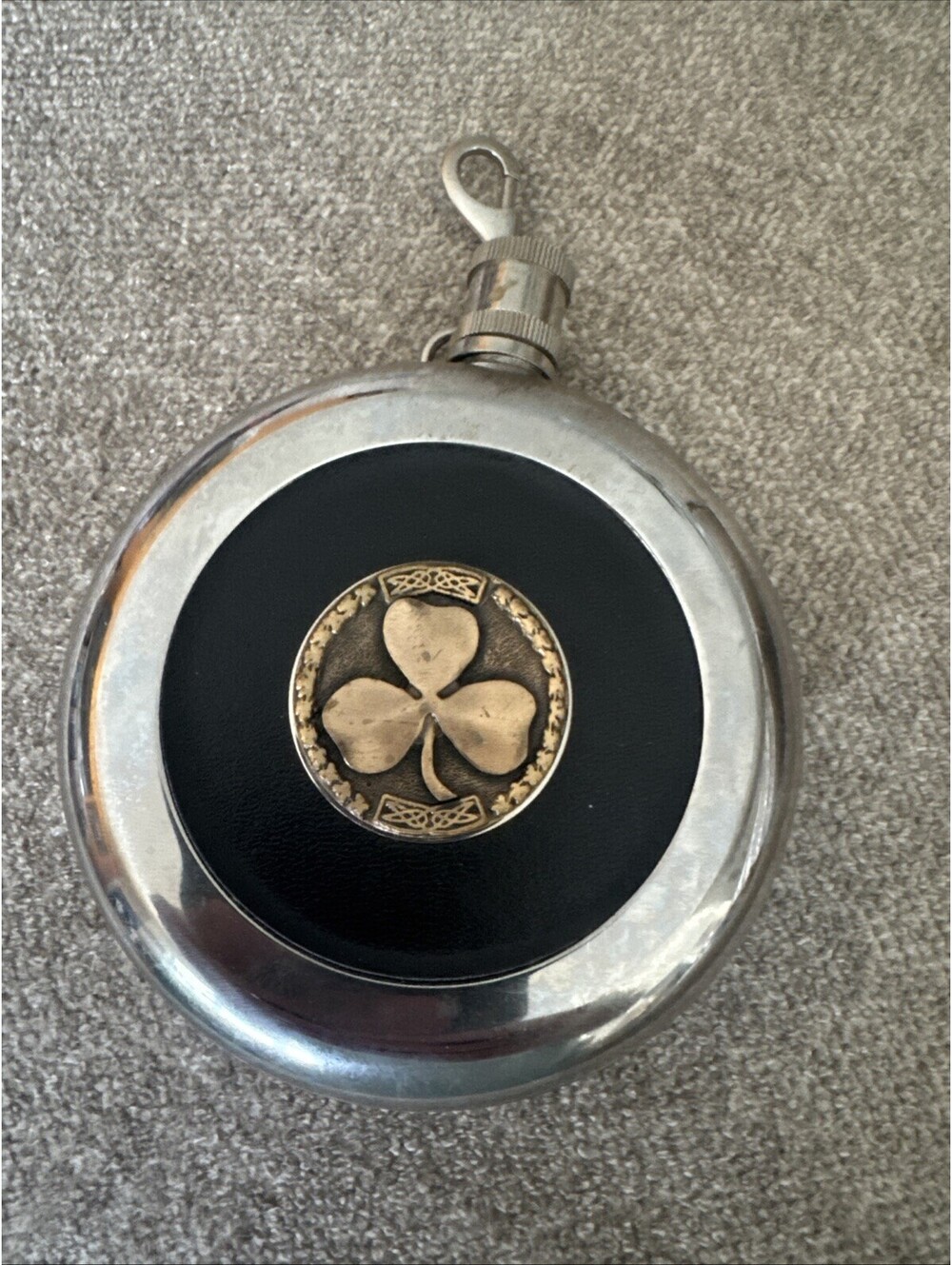 Irish Flask Shamrock